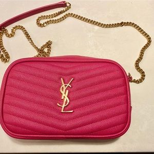 YSL Lou Mini Camera Bag In Pink